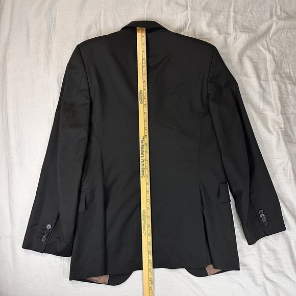 VITALE BARBERIS CANONICO Blazer 38 Grasie Uomo Super 110s Wool Black 3 Button - Picture 3 of 7